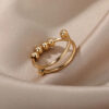 Wholesale Spiral bead rotatable open ring