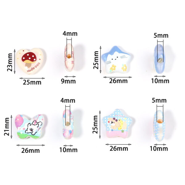 Wholesale Cartoon animal flower love pentagram butterfly acrylic beads