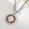 Wholesale Rotatable Clock and Diamond Personality Necklace