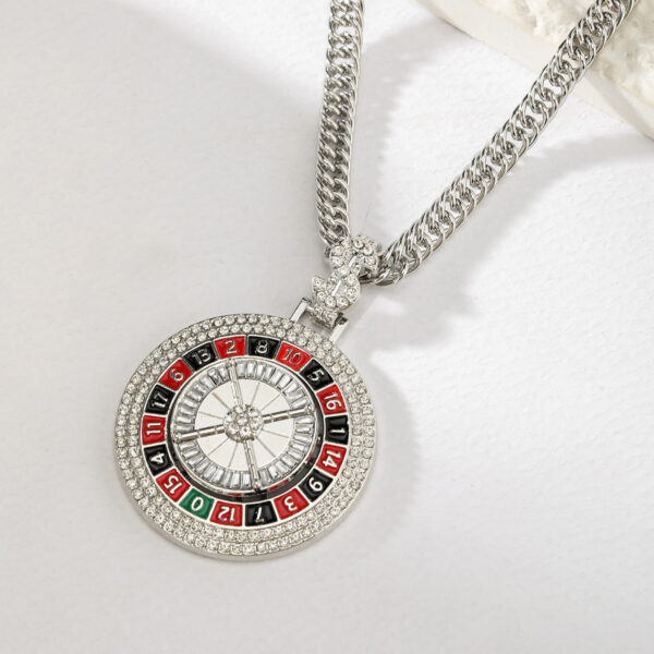 Wholesale Rotatable Clock and Diamond Personality Necklace