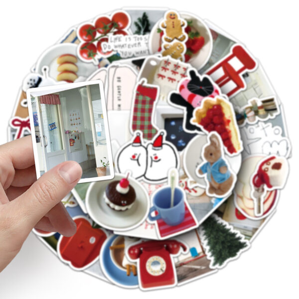 Wholesale 50 Korean Cream ins Style Graiti Stickers Xiaoqing Novice Aount Goo Card DIY Mobile Phone Lage Flat Stickers
