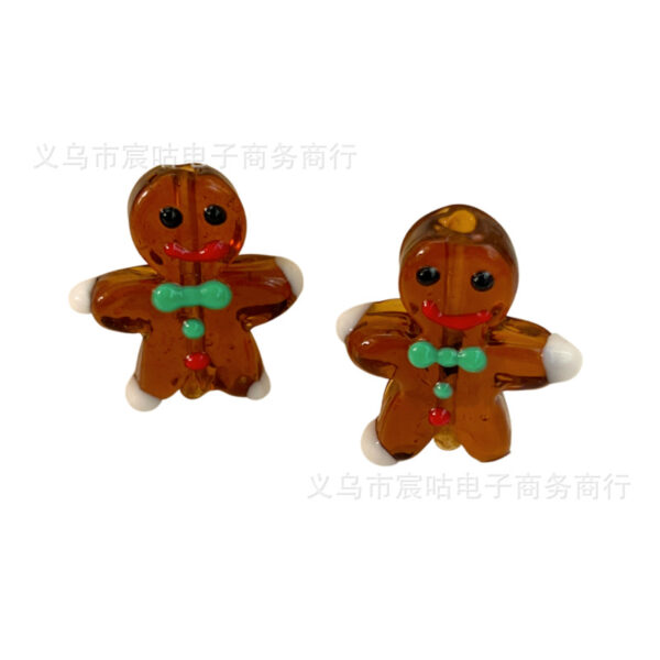 Wholesale Christmas Gingerbread Man Glass Beads