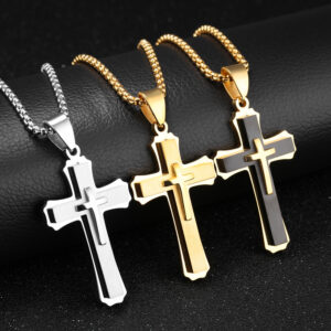 Wholesale Stainless steel cross pendant necklace