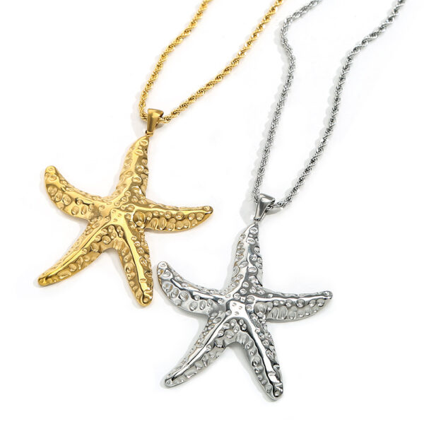 Wholesale Starfish Ocean Series Pendant Stainless Steel Necklace