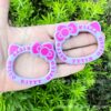 Wholesale 10pcs cartoon cat tie ring through-hole double-sided photo frame Acrylic Beads OLY Exclusive