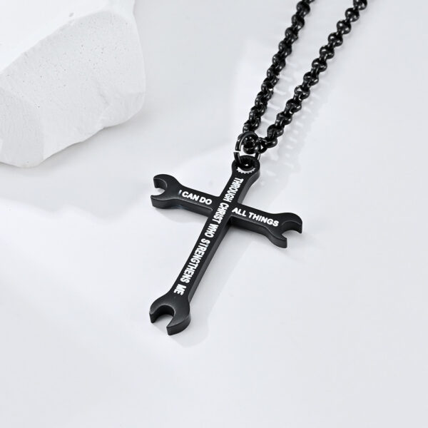 O1CN01tztIl91xvngA1E70e_2208907706506-0-cib Wholesale Titanium steel smooth wrench cross pendant necklace