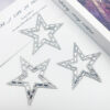 Wholesale 8cm pentagram hot stamping diamond hollow embroidery DIY Patches