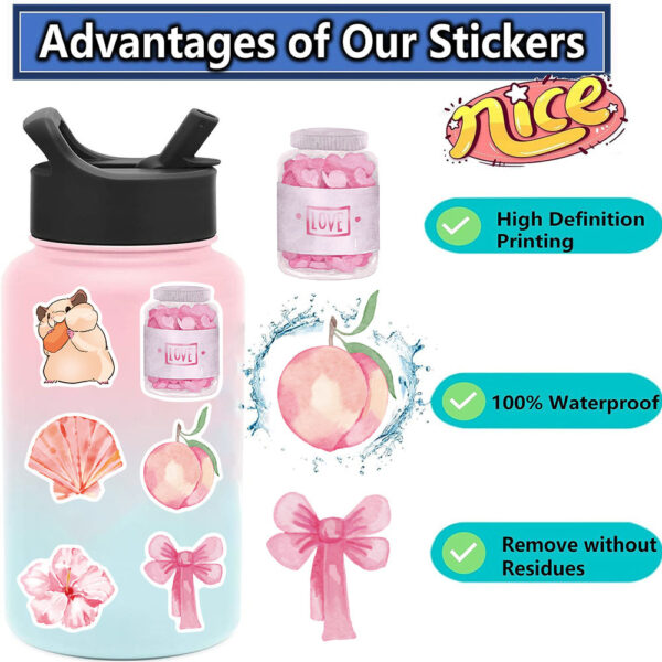 O1CN01u33tNv1SaVMYJkQs9_2214108652263-0-cib Wholesale 50pcs Pink Fun Small House Series Cartoon Waterproof Stickers