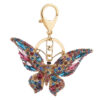 Wholesale Colored crystal rhinestone butterfly animal keychain