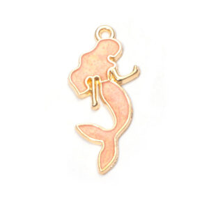 1 pink mermaid oil drop pendant