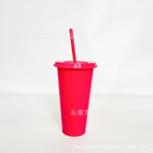710ml straw cup#19 deep rose red / 24OZ/710ML