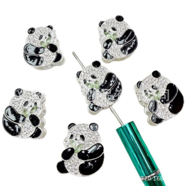 O1CN01u84Dfe1UYKkw5Hw99_6000000002529-0-cib Wholesale Double sided alloy diamond inlaid panda beads