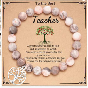 8mm pink zebra+teacher card / 19cm