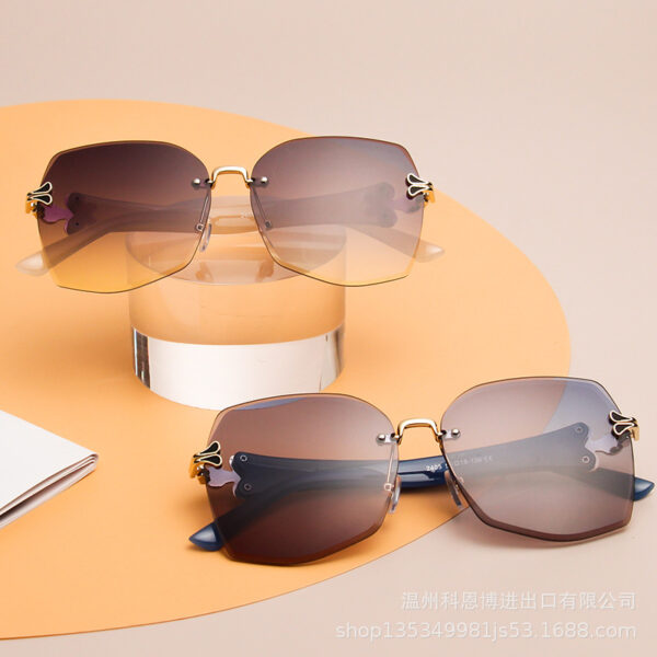 Wholesale Polygonal frameless cutting Women Sunglasses