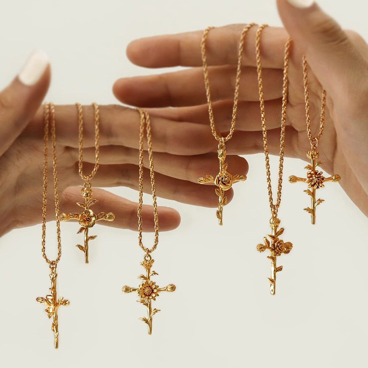 Wholesale Flower Necklace Cross necklace