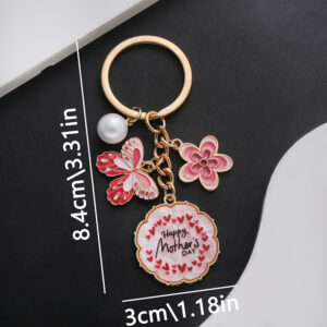 ER699-Drop Pink Mother's Day Keychain -13.5g