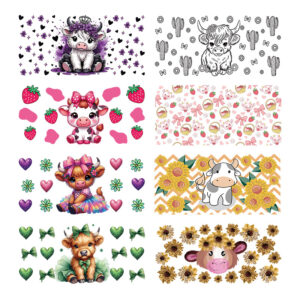 Wholesale Uv Transfer Sticker Glass Cup Crystal Label Crystal Sticker Cross-Border Exclusive for 16oz Glass Cup Special Sticker 23Cmx11Cm