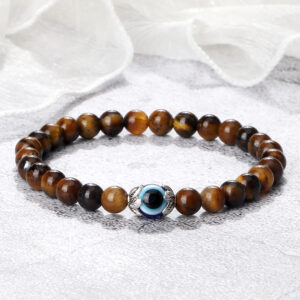 Wholesale Devil's Eye bracelet blue eye beads alloy flower holder bracelet