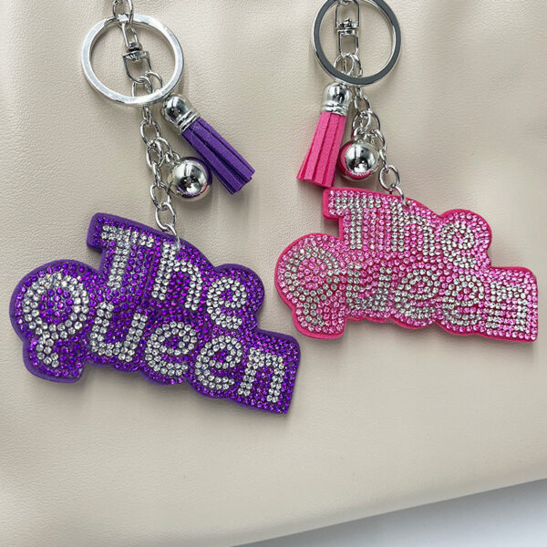 Wholesale Hot-fix rhinestone The Queen keychain bag charm accessory