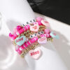 O1CN01uHxpGP1GbcuB3Dbgx_2219120010641-0-cib Wholesale Valentine's Day Love Tab Soft Pottery Letter Beaded Pink Bracelet