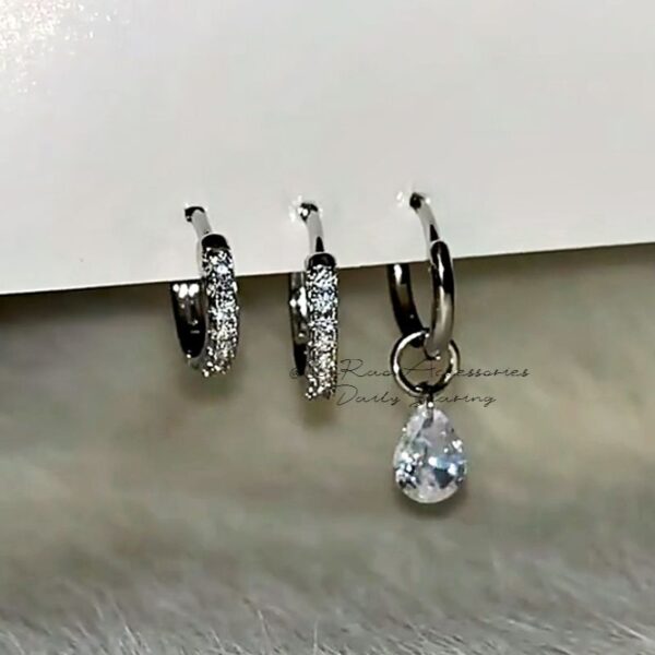 Wholesale Super Flash Cross Tassel Round Diamond Earrings