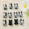 Wholesale 10pcs 3D Cute Black and White Puppy Cartoon Beads
