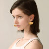 Wholesale Golden Ginkgo Leaf Alloy Leaf Earrings