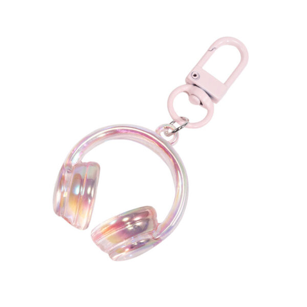 Wholesale Color-Plated Stereo Headphone Keychain School Bag Pendant C Pendant