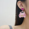 Wholesale Valentine's Day Pink Wedding Car Acrylic Earrings