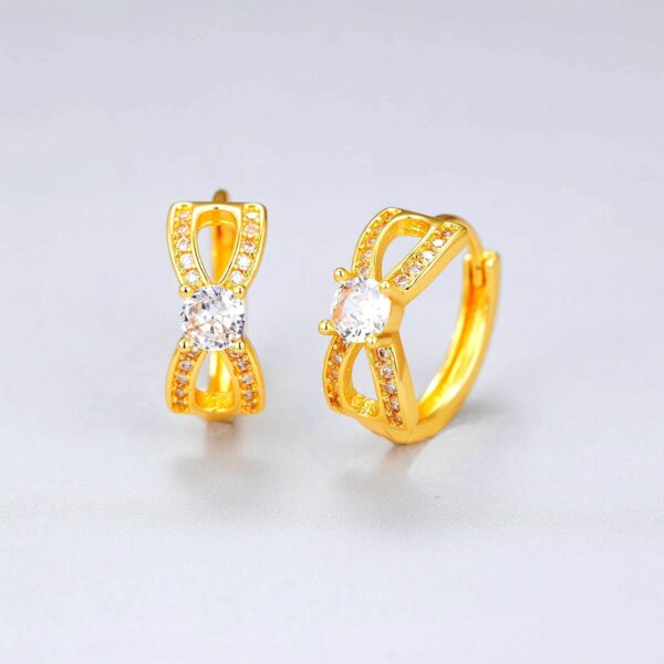 Wholesale Zircon Bow Earrings, Niche Design