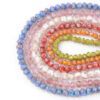 Wholesale Golden Sand Flower Glass Round Abacus Beads