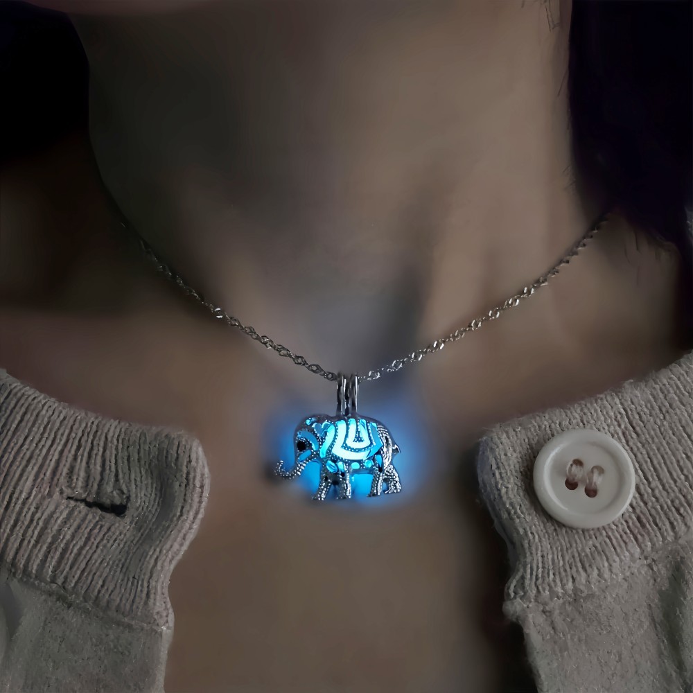 Wholesale Cute Elephant Luminous Necklace