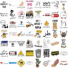 Wholesale 57pcs Cartoon Arabic Text Graffiti Waterproof Vinyl Stickers