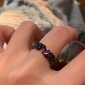 Dark purple zircon ring