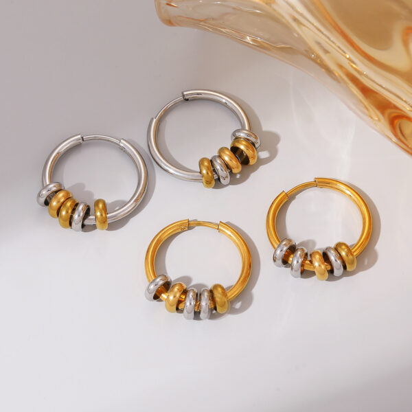 Wholesale Stainless Steel Earrings Gold Color Hoops Ear Studs