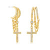 Wholesale Diamond studded irregular claw shaped tassel earrings