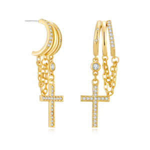 Wholesale Diamond studded irregular claw shaped tassel earrings