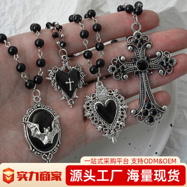 Wholesale Alloy Cross Tombstone Dark Gothic Necklace