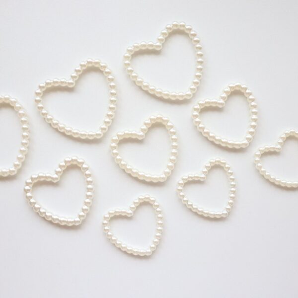 Wholesale 10pcs pearl hollow large love heart straight hole pearl DIY beads