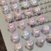 Wholesale 10pcs chubby lace heart relief acrylic beads