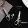 Wholesale personality scissors hairpin leaves star pendant hair clip