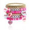 Wholesale Red and pink Valentine's Day gift for girls: a handmade heart-shaped "LOVE" bracelet.