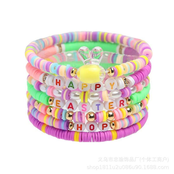 Wholesale Easter Bunny Soft Clay Bracelet