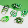 Wholesale St. Patrick's Day Green Lucky Clover Soft Ceramic Bracelet Set