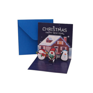 H1-04 santa claus snowman three-dimensional greeting card
