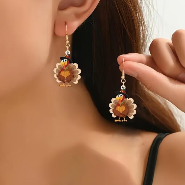 Wholesale Easter turkey hat acrylic earrings