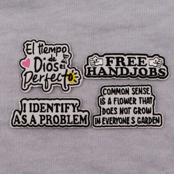 Wholesale 5pcs Simple Love English Black and White Quotations Embroidery Cloth Sticker Patch