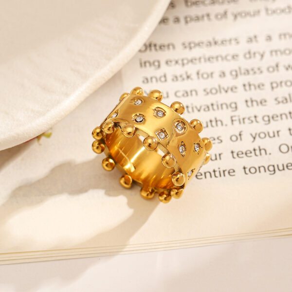 Wholesale Stainless steel ring crown star white zircon