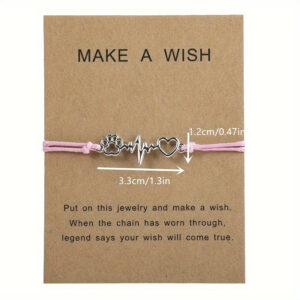 Pink rope hearts and dog paws