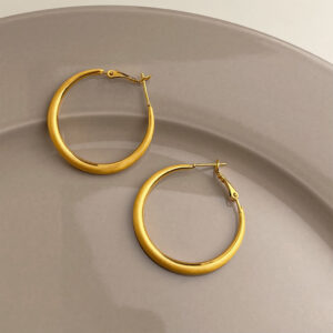 Brushed earrings - diameter 4cm